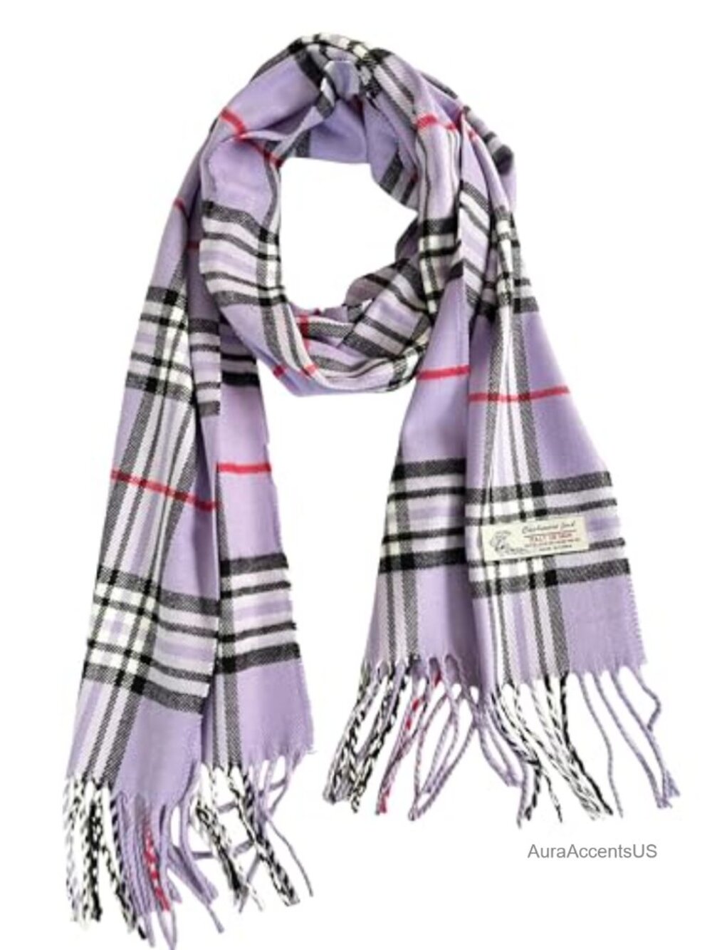 Unisex Cashmere-Feel Winter Scarf, Tartan Plaid 72x12